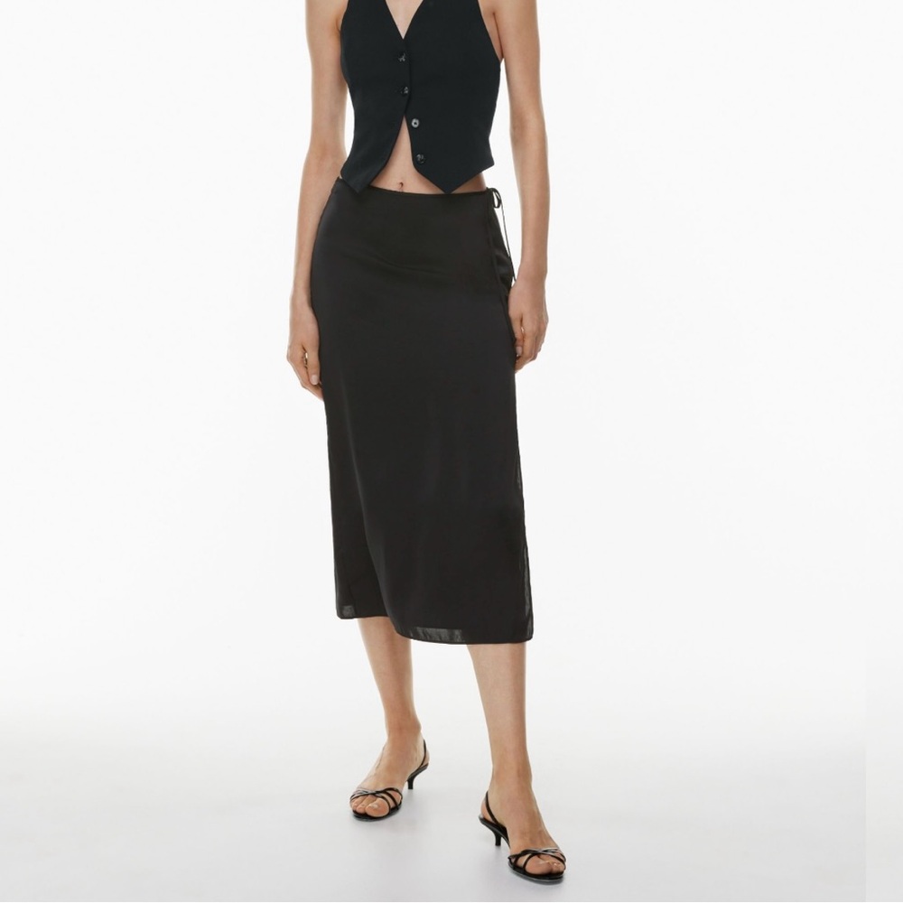 Wilfred Black Midi Slip Skirt